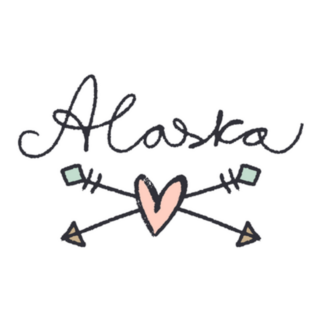 Alaska Arrow Through Heart Illustration Sticker