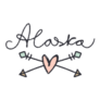 Alaska Arrow Through Heart Illustration Sticker