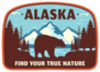 Alaska Bear Badge Sticker