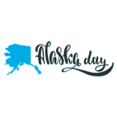 Alaska Day Lettering Illustration Sticker