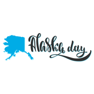 Alaska Day Lettering Illustration Sticker