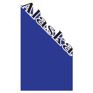Alaska Lettering Blue Sticker With Shadow Backdrop Sticker