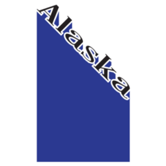 Alaska Lettering Blue Sticker With Shadow Backdrop Sticker