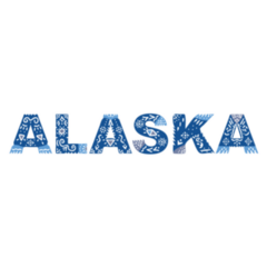 Alaska Lettering National Ethnic Ornament Sticker