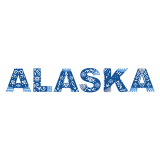 Alaska Lettering National Ethnic Ornament Sticker