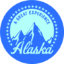 Alaska Mountains, Slogan Print Sticker