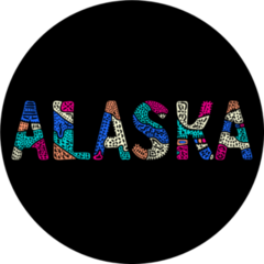 Alaska Multicolor Doodle Lettering Sticker