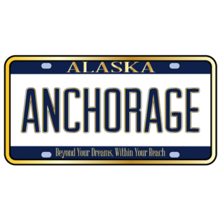Alaska State License Plate Anchorage Sticker
