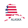 Alaska State Of America With Map Sticker