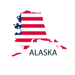 Alaska State Of America With Map Sticker