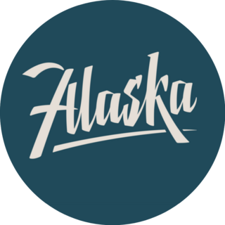 Alaska Usa State Lettering On Blue Sticker