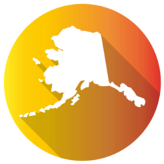 Alaska Usa Symbol Map Gradient Color Banner Sticker