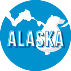 Alaska Vintage Lettering Polar Bear Sticker
