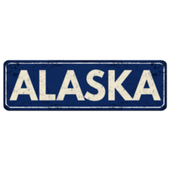 Alaska Vintage Rusty Metal Sign Sticker