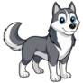 Alaskan Husky Cartoon Sticker