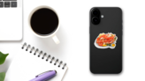 Alaskan King Crab Legs On Platter With Butter Sticker on a Phone (New) example