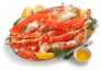 Alaskan King Crab Legs On Platter With Butter Sticker