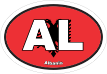 Albania Al Flag Oval Sticker