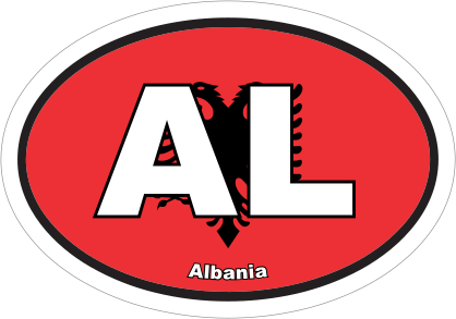 Albania Al Flag Oval Sticker