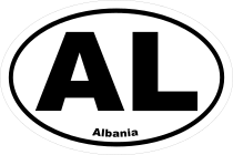 Albania Al Oval Sticker