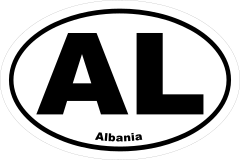 Albania Al Oval Sticker