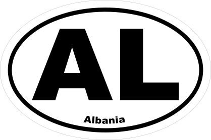 Albania Al Oval Sticker