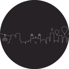 Albuquerque New Mexico Minimalist Skyline Sticker