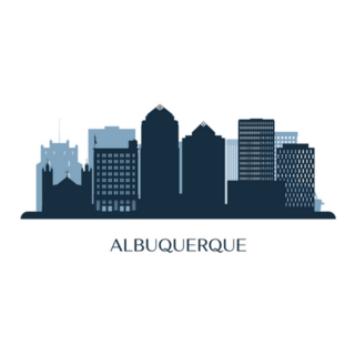 Albuquerque New Mexico Skyline Monochrome Sticker