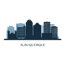 Albuquerque New Mexico Skyline Monochrome Sticker