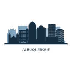 Albuquerque New Mexico Skyline Monochrome Sticker