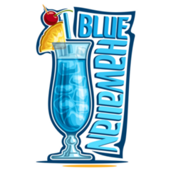 Alcohol Cocktail Blue Hawaiian Sticker