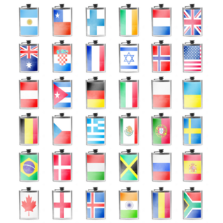 Alcohol Flasks Flag Sticker Sheet 