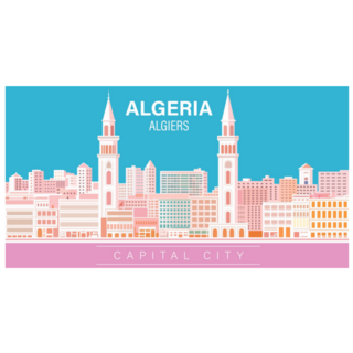Algeria Algiers City Skyline Shield Sticker