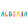 Algeria Cartoon Brush Lettering Sticker
