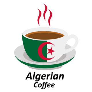 Algeria Coffee Cup Logo Sticker