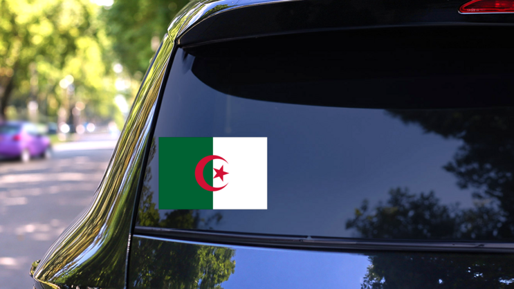 Algeria Country Flag Sticker on a Rear Car Window (New) example
