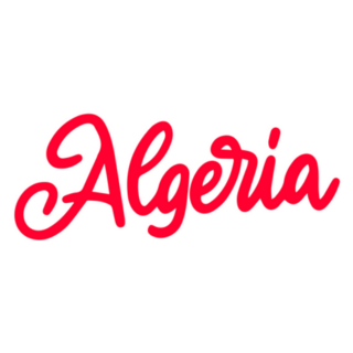 Algeria Country Text Red Sticker