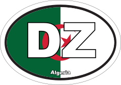 Algeria Dz Flag Oval Sticker