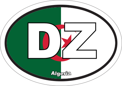 Algeria Dz Flag Oval Sticker
