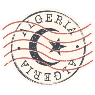 Algeria Flag Stamp Postal Sticker