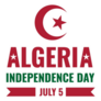 Algeria Independence Day Typography Sticker