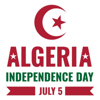 Algeria Independence Day Typography Sticker
