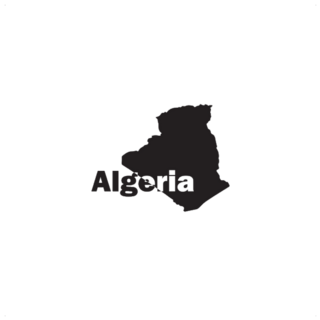 Algeria Map Lettering Sticker