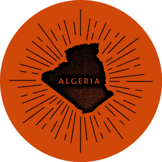 Algeria Map With Grunge Texture Sticker