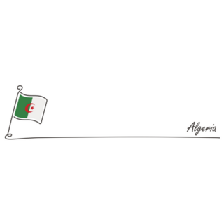 Algeria National Flag Handwritten Sticker