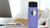 Algeria Round Country Flag Sticker on a Water Bottle (New) example