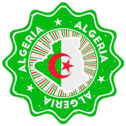 Algeria Round Grunge Stamp Sticker