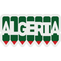 Algeria Text With Pens Sticker 