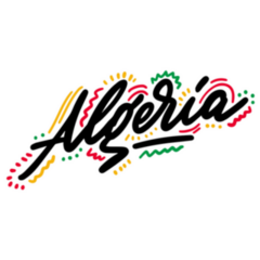 Algeria Word Text Creative Handwritten Sticker