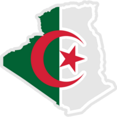 Algerian Map Flag Sticker